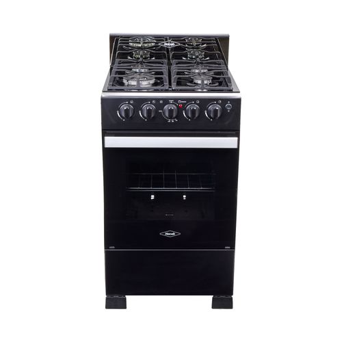 Estufa de piso cristal Haceb de 50cm con quemador triple corona a gas natural negro