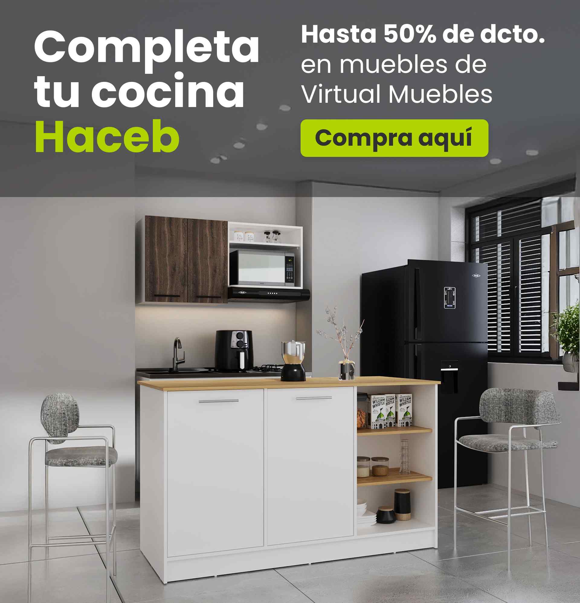 Completa tu cocina Haceb. Hasta 50% de dcto. en muebles de Virtual Muebles. Compra aquí