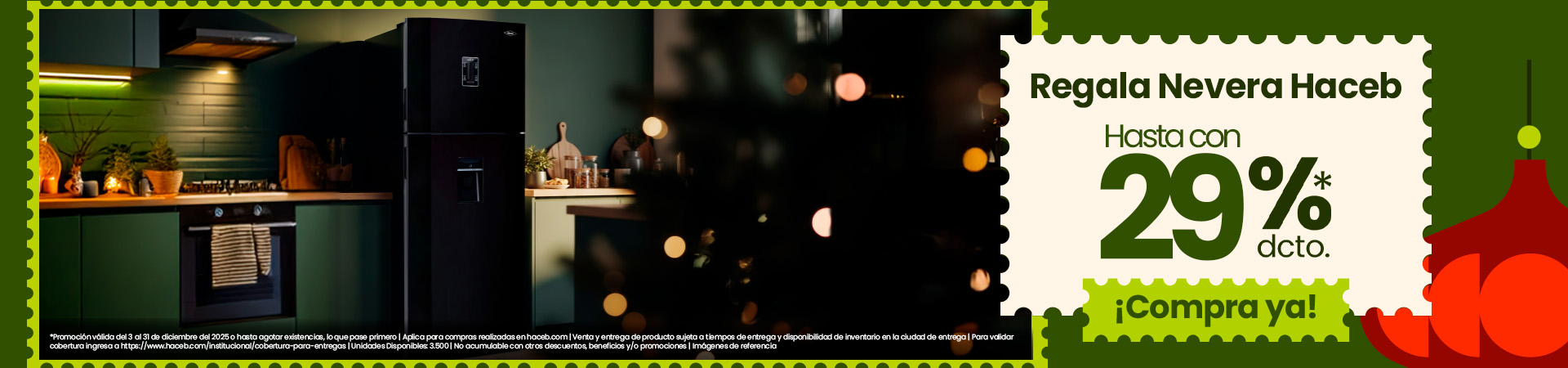 Regala Nevera Haceb. Hasta con 29% de dcto. Compra ya.