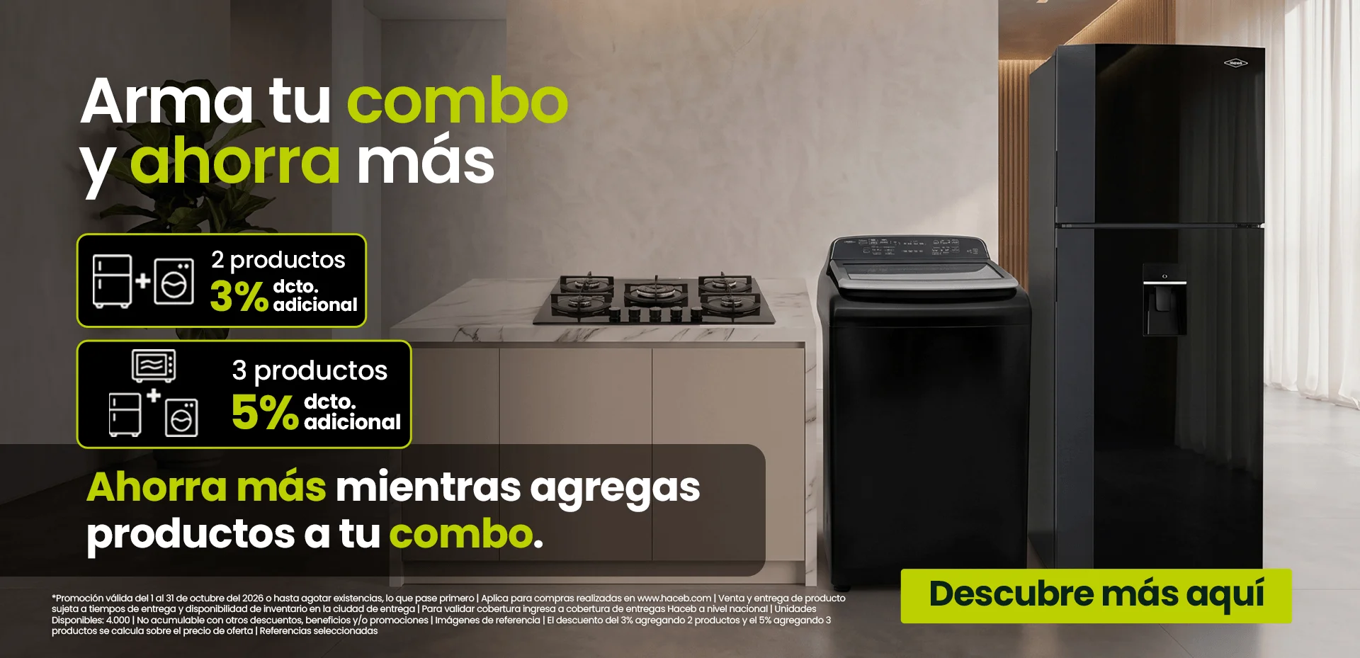 Ahorra más mientras agregas productos a tu combo.