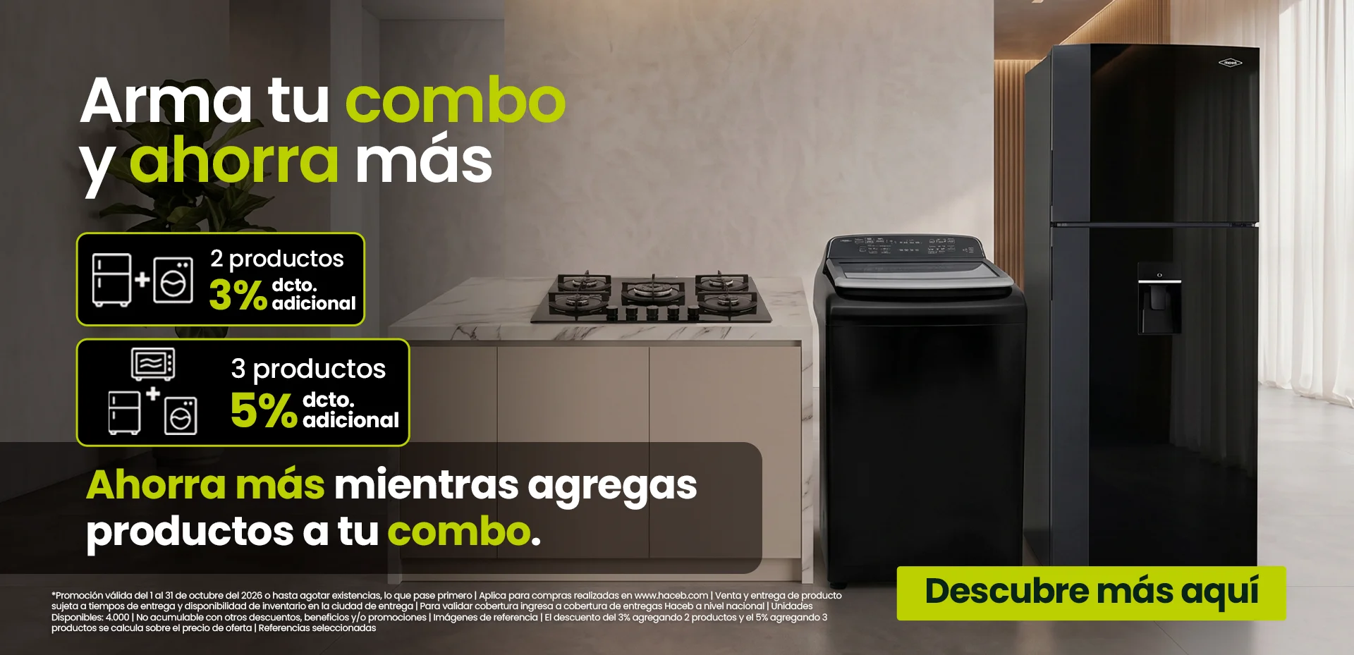 Ahorra más mientras agregas productos a tu combo.